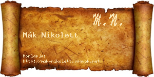 Mák Nikolett névjegykártya