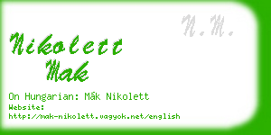 nikolett mak business card